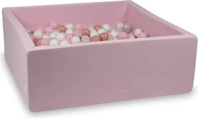 Image de Piscine à balles 110x110x40cm rose - Avec 600 balles / blanc, gris, menthe claire