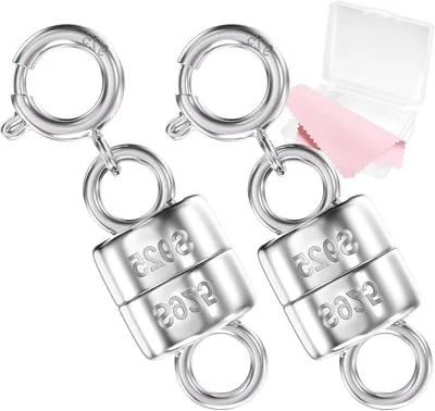 Productafbeelding van Magnetische Ketting Sluitingen - Ketting Verlengstuk Magnetisch - Sieraden Maken - Sterke Magneet - 0.5 cm - Zilver