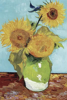 Image de Affiche 20 x 30 cm Vase avec trois tournesols, Van Gogh Vintage