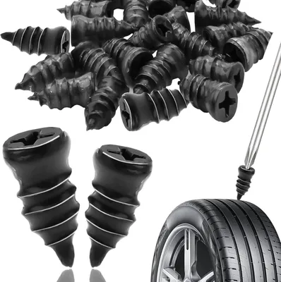 Produktbild von 48 Pièces Reifen Reparaturset Kfz Reifenreparaturset Auto Reifenflickzeug Auto Kit Reparation Pneu Pour Convient Aux Voitures Motos - Grands et Petits