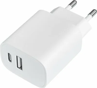 Produktbild von Leotec LECSPH20W2W Wall Charger/ 1xUSB Type-C/ 1xUSB/ 20W