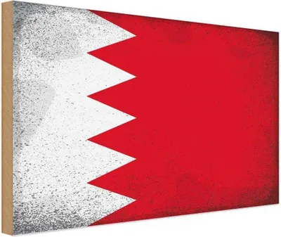 Produktbild von vianmo Holzschild 20x30 cm Bahrain Vintage Flagge Fahne Wappen