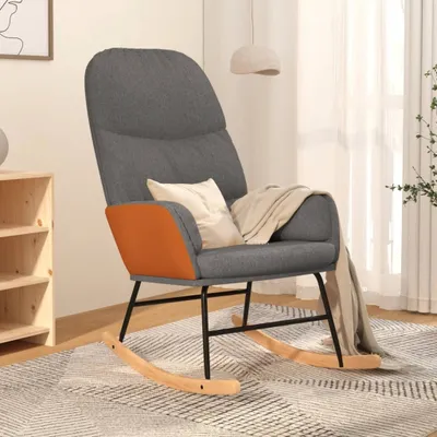 Produktbild von The Living Store Schaukelstuhl Hellgrau Stoff