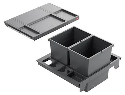Immagine prodotto di Contenitore per rifiuti Hailo 3620811 Separato-K 600, 2 sacchi da 20 litri, grigio scuro