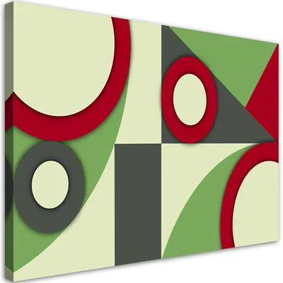 Produktbild von Leinwandbild Geometrische Formen, abstrakt 100x70 Feeby Grün bild für die wand bereit zum aufhängen