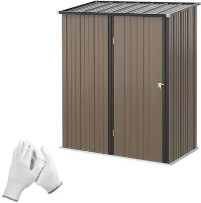 Imagen del producto de Cabaña de jardín – Casa de jardín – Almacén – Caseta de herramientas – Almacenamiento exterior – Acero galvanizado – 161,5 x 94,5 x 196 cm – Cierre con techo inclinado