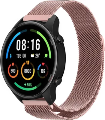 Produktbild von Strap-it Milanese Armband - Kompatibel mit Xiaomi Mi Watch Armband Ersatzarmband Edelstahl - Armband mit Magnetverschluss - Hochwertiges Material - für Smartwatch 22mm Armband Rosa