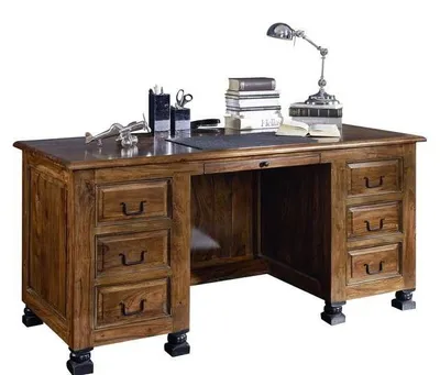Produktbild von MASSIVMOEBEL24.DE Schreibtisch Sheesham 150x70x75 braun lackiert NEW BOSTON #206