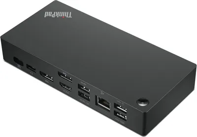 Produktbild von Lenovo ThinkPad Universal USB-C, Kabelgebunden, USB 3.2 Gen 1 (3.1 Gen 1) Type-C, 10,100,1000 Mbit/s, Schwarz, 4K Ultra HD, 3840 x 2160 Pixel