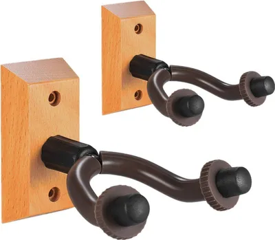 Productafbeelding van Wandhouder voor gitaren, houten wandhouder voor gitaren, wandbeugel voor gitaar, wandhouder voor klassieke gitaar, elektrische gitaar, basgitaar (2 stuks)