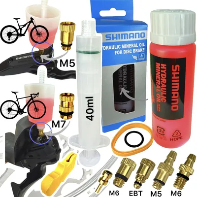 Produktbild von Service Kit inkl.100ml Shimano Mineral ÖL MTB City Rennrad Gravel Befüllbecher Trichter M5 M7 M6