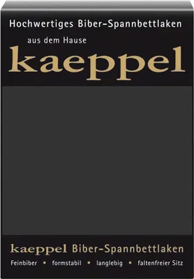 Produktbild von Kaeppel Biber Spannbettlaken 100% Baumwolle Spannbetttuch Rundumgummi waschbar pflegeleicht hochwertig strapazierfähig 90x200 cm Anthrazit