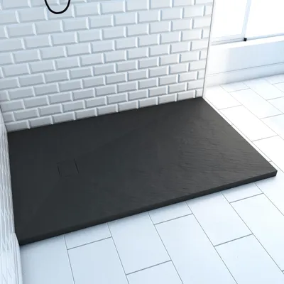 Zdjęcie produktu dla Brodzik prysznicowy aurlane Stone 90 x 140 x 2,6 cm antracyt matowy FAC205