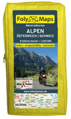 Produktbild von FolyMaps Motorradkarten Alpen Österreich Schweiz
