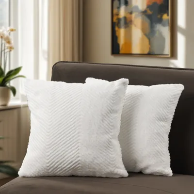 Produktbild von Kissenbezug 2er Set Deko Wohnzimmer Sofakissen Einfarbig Modernes Design Ethno