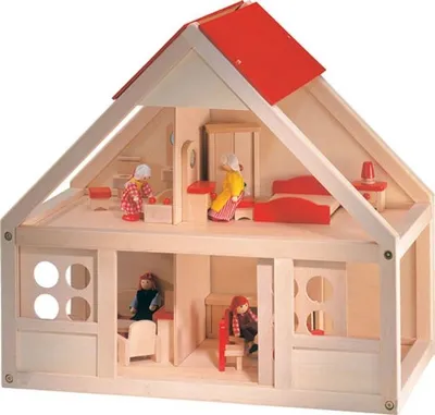 Produktbild von Bino Puppenhaus möbliert 58x63x36 cm ohne Püppchen