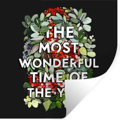 Produktbild von MuchoWow® Wandtattoo Wandsticker Wandaufkleber Weihnachten - Zitat - Pflanzen 100x100 cm Selbstklebend und Repositionierbar - Wierderverwendbar - Selbstklebend