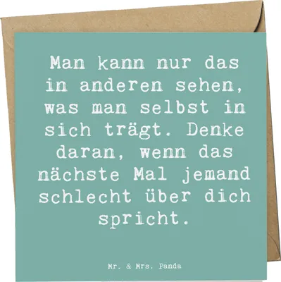Produktbild von Mr. & Mrs. Panda Glückwunschkarte Spruch Mobbing bewältigen Spiegelbild - Meeresbrise - Geschenk, doppelkarte, Zuversicht, Vertrauem, Kritik, Mutmacher, Mut, Trost
