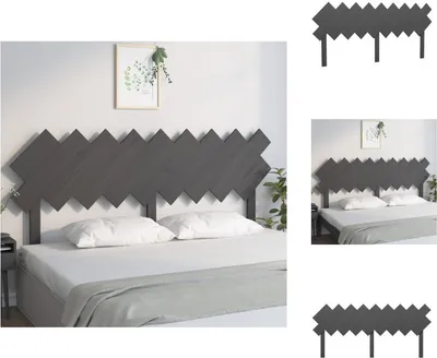 Produktbild von vidaXL Bett-Kopfteil Grau 178x3x80,5 cm Massivholz Kiefer -  Kopf- & Fußenden