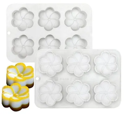 Image de Moule en silicone pour mousses et gâteaux, 6 cavités, forme fleur
