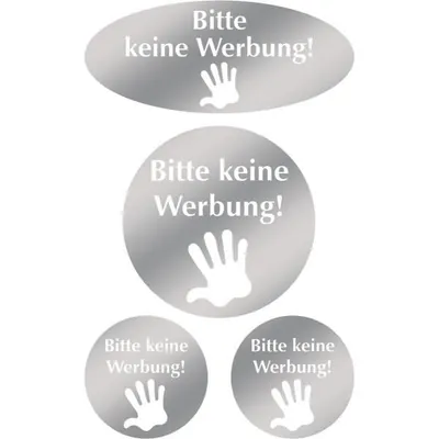 Produktbild von Hinweisetikett 4 Etiketten Motiv Keine Werbung