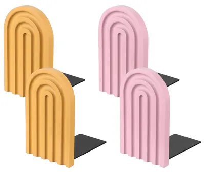 Productafbeelding van Omgoods - Set van 4 Antislip Houten Boekensteunen voor Boeken en Decoratie