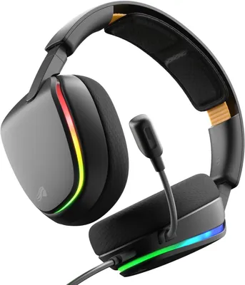 Immagine prodotto di Cuffie da gaming RGB, con microfono removibile, 16,8 milioni di colori, driver ad alta fedeltà, cuscinetti auricolari confortevoli, materiali rinforzati, connettore USB-C, per PC
