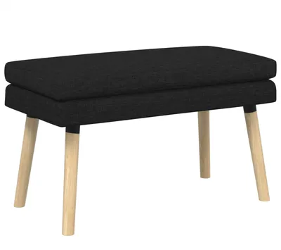Image de Banc double, noir, 80 x 40 x 47 cm, revêtue en tissu