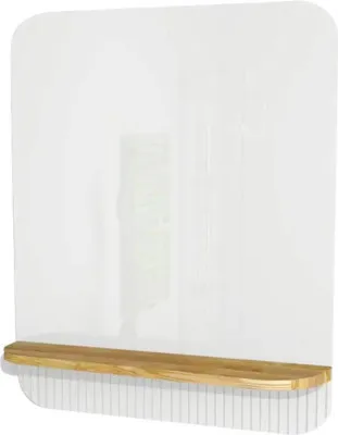 Obrázek produktu pro Zrcadlo do koupelny Devo Gloria 2.0 s dřevěnou poličkou 70 x 86 cm bílá matná GL2-LUPL70-2-F83D01