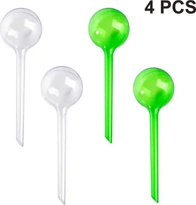 Produktbild von Bewässerungskugeln, 4er Set, Dosierte Bewässerung, 2 Wochen, Versenkbar, Topfpflanzen, Kunststoff, Transparent, PVC, Standard