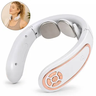 Produktbild von Nackenmassagegerät mit Wärmefunktion, EMS Nacken Massagegerät mit 3 Heizstufen, 15 Intensitätsstufen, elektrisches Massagegerät für Nacken & Schulter, USB wiederaufladbar