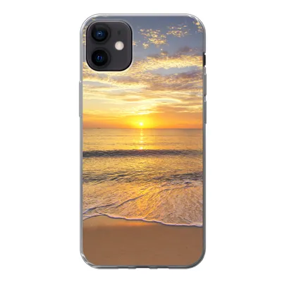 Produktbild von MuchoWow® Handyhülle Schutzhülle Hülle für iPhone 12 mini Strand - Sonnenuntergang - Meer Silikon Softcase Handy Hülle - Bild