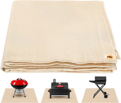 Obrázek produktu pro Podložka na ohniště 1 kus, žáruvzdorná podložka na ohniště 100×80 cm, žáruvzdorná podložka na grilování na terasu, kempování a zahradu