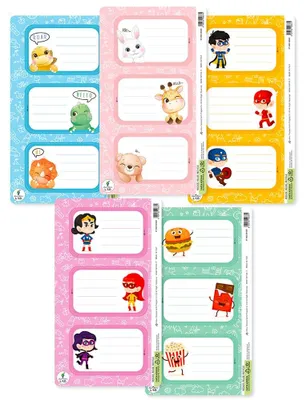 Sticker-Set 10 Stück, 5 Designs, bunt, für Basteln & Scrapbooking