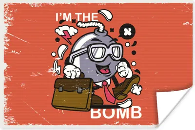 Produktbild von MuchoWow® Poster Vintage - Bombe - Koffer 30x20 cm - Plakate - Print