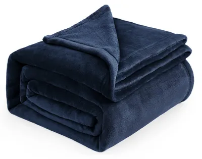 Produktbild von BEDSURE Kuscheldecke Flauschig Decke Fleecedecke - 220x240cm, Blau Navy