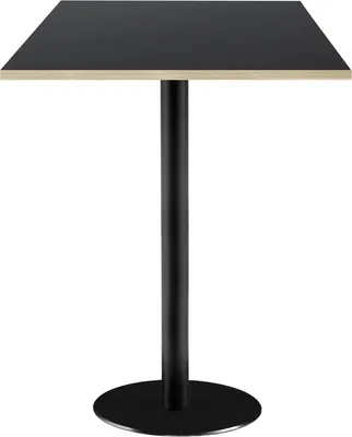 Produktbild von Hochtisch 60 x 60 cm – schwarzes Rom-Modell mit Holzkanten