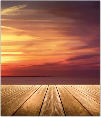 Produktbild von Wallario Herdabdeckplatte aus Glas, Größe 52 x 60 cm 1-teilig, Motiv Steg am See - Sonnenuntergang und roter Himmel