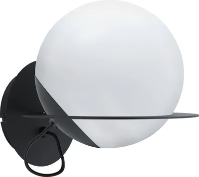 Produktbild von EGLO Wandlampe Sabalete, 1 flammige Wandleuchte Modern, Wandleuchte innen aus Stahl und Glas, Wohnzimmerlampe, Flurlampe in Schwarz, E27