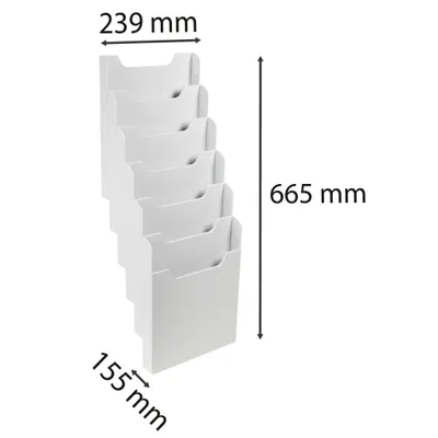 Imagen del producto de EXACOMPTA  63740D EXACOMPTA Wand-Prospekthalter, A4 hoch, 6 Fächer, lichtgrau