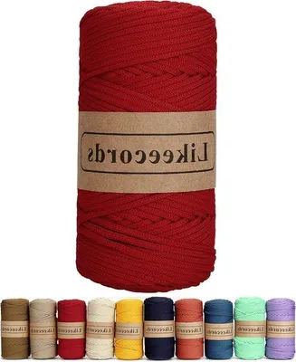 Imagen del producto de Hilo de poliéster, 4 mm, 130 metros, color rojo