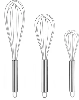 Produktbild von Edelstahl-Kochlöffel-Set von 3, für Eier und Küchenzwecke