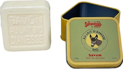 Produktbild von La Savonnerie De Nyons Bio Eselsmilch Seife 100g in Metalldose