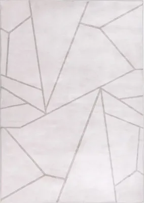 Obrázek produktu pro BELIANI Koberec světle béžový látkový 140 x 200 cm moderní geometrický vzor obývací pokoj ložnice pro podlahové vytápění protiskluzová spodní strana