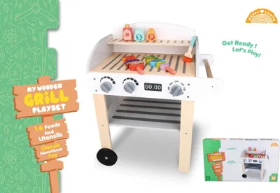Zdjęcie produktu dla Drewniany grill dla dzieci z akcesoriami