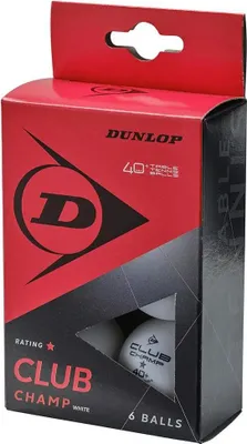Image de Balles de ping-pong Dunlop 40+club Champ Blanc 6 Balls Blanc 6 Balls