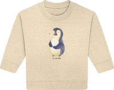 Produktbild von Mr. & Mrs. Panda Organic Baby Pullover Pinguin Diät 24. - 36. Monat - Natural Raw - Geschenk, Bullover, Selbstliebe, Abnehmen, Pinguine
