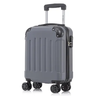 Produktbild von Koffer Trolley Reisekoffer Suitcase, Rollkoffer Handgepäck ,mit 4 Rollen360°, Hartschalenreisekoffer, Zahlenschloss, Weicher Gummigriff(S,Grau)