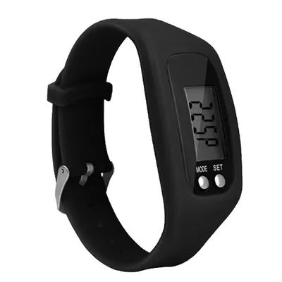 Produktbild von Sport Laufen Silikon Schrittzähler Kalorien Schrittzähler Digitaluhr Armband-Schwarz