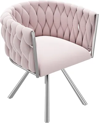 Produktbild von Sweiko Samt-Schminkstuhl, 1St, einzelner r Schlafzimmer-Drehstuhl, Freizeit-Drehstuhl, vier Stützbeine aus Metall, rosa